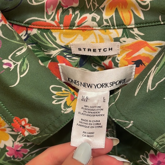 Jones New York Sport Green Flower Jacket Size Large - Picture 4 of 4